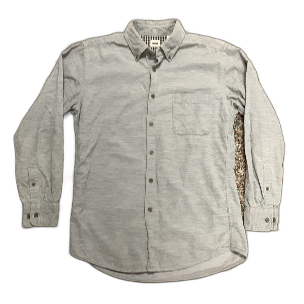 Uniqlo Men'smGray Fine Wale Corduroy Long Sleeve Button Down Work Shirt Size M